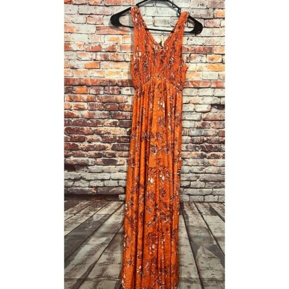 Jody California Dresses & Skirts - Jody California vintage orange floral sleeveless maxi dress women's size small?
